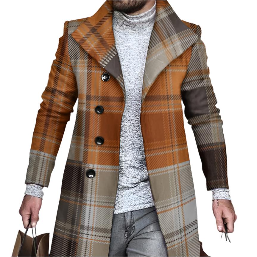 Men's Long Warm Polyester Coat - Weriion
