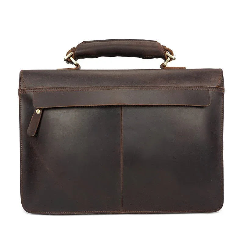 Men's Messenger Leather Briefcase Bag - Weriion