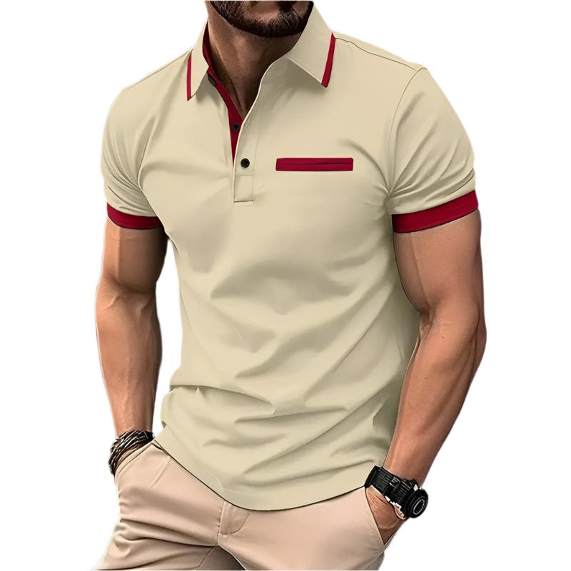 Men's Polo Shirt With Decorative Chest Pocket - Weriion