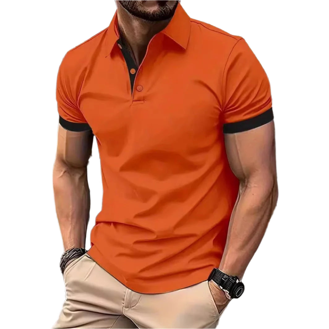 Men's Short Sleeve Business Shirts Casual Polo Shirts - Weriion