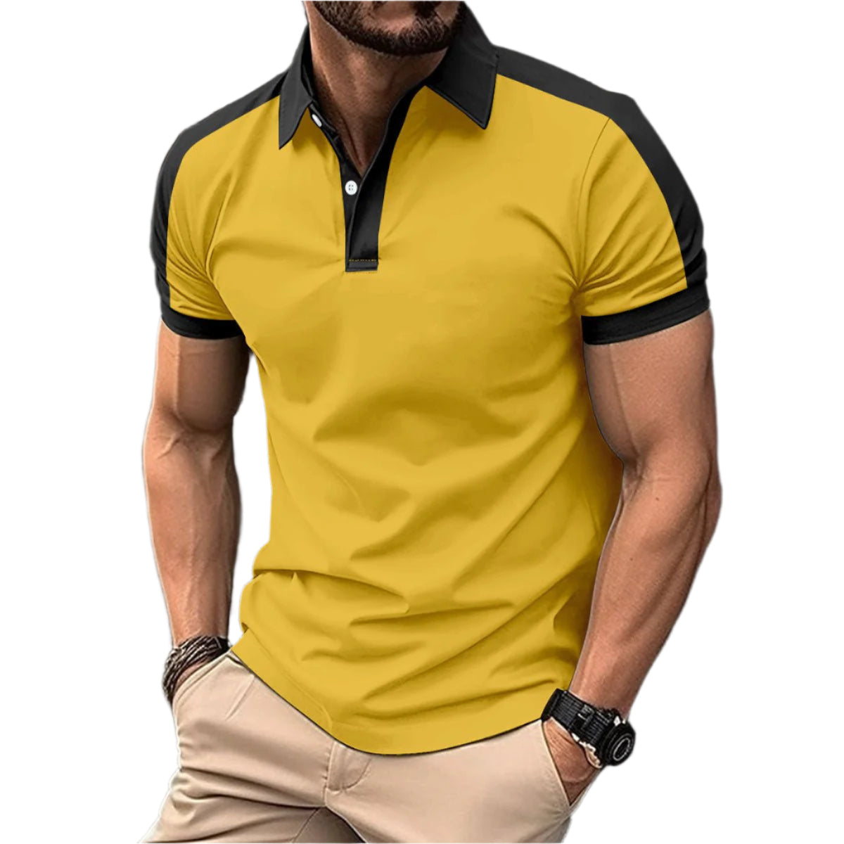 Men's Short Sleeve Business Shirts Casual Polo Shirts - Weriion