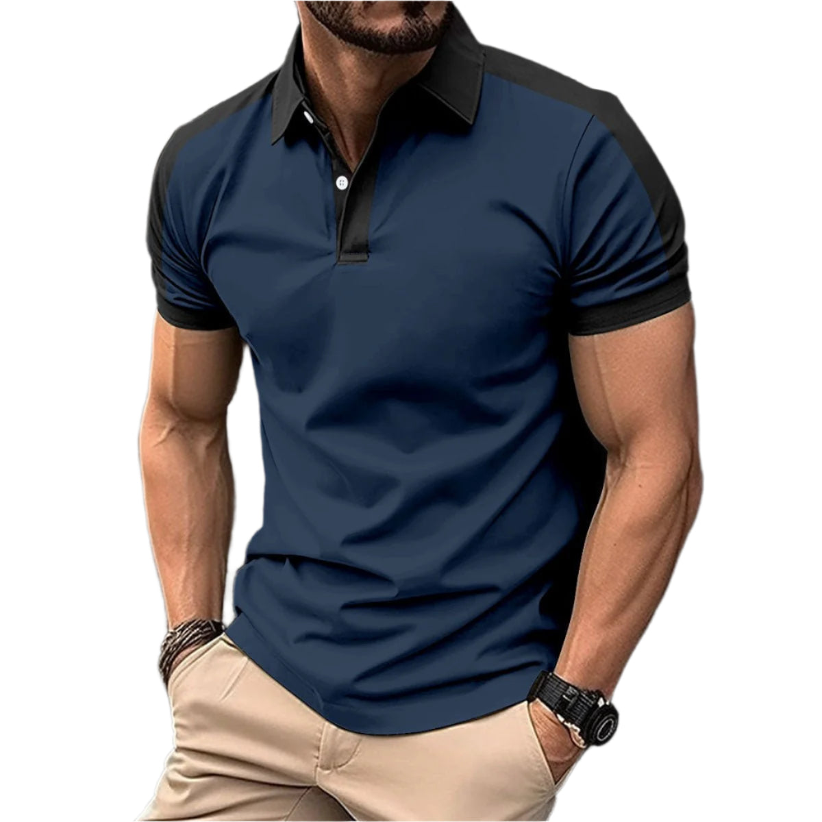 Men's Short Sleeve Business Shirts Casual Polo Shirts - Weriion