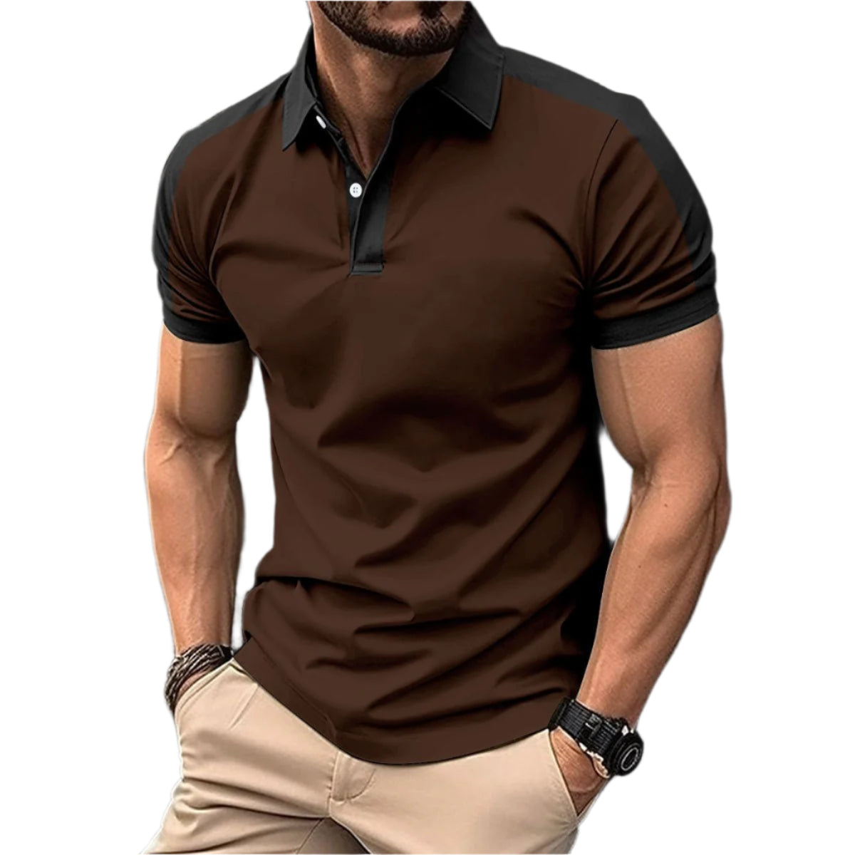 Men's Short Sleeve Business Shirts Casual Polo Shirts - Weriion