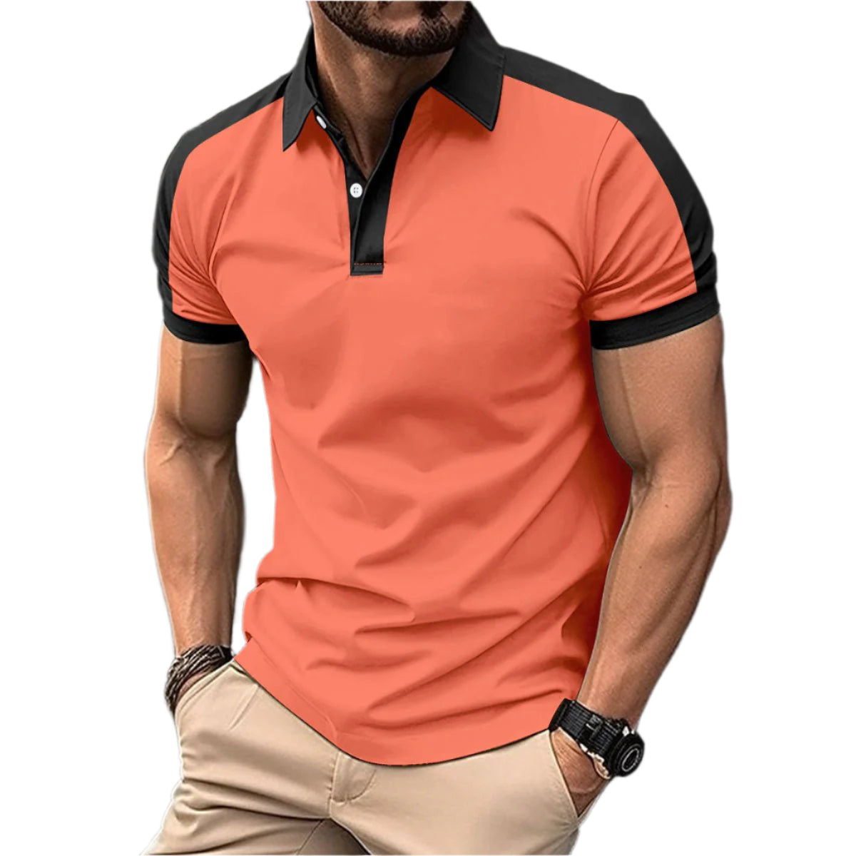 Men's Short Sleeve Business Shirts Casual Polo Shirts - Weriion