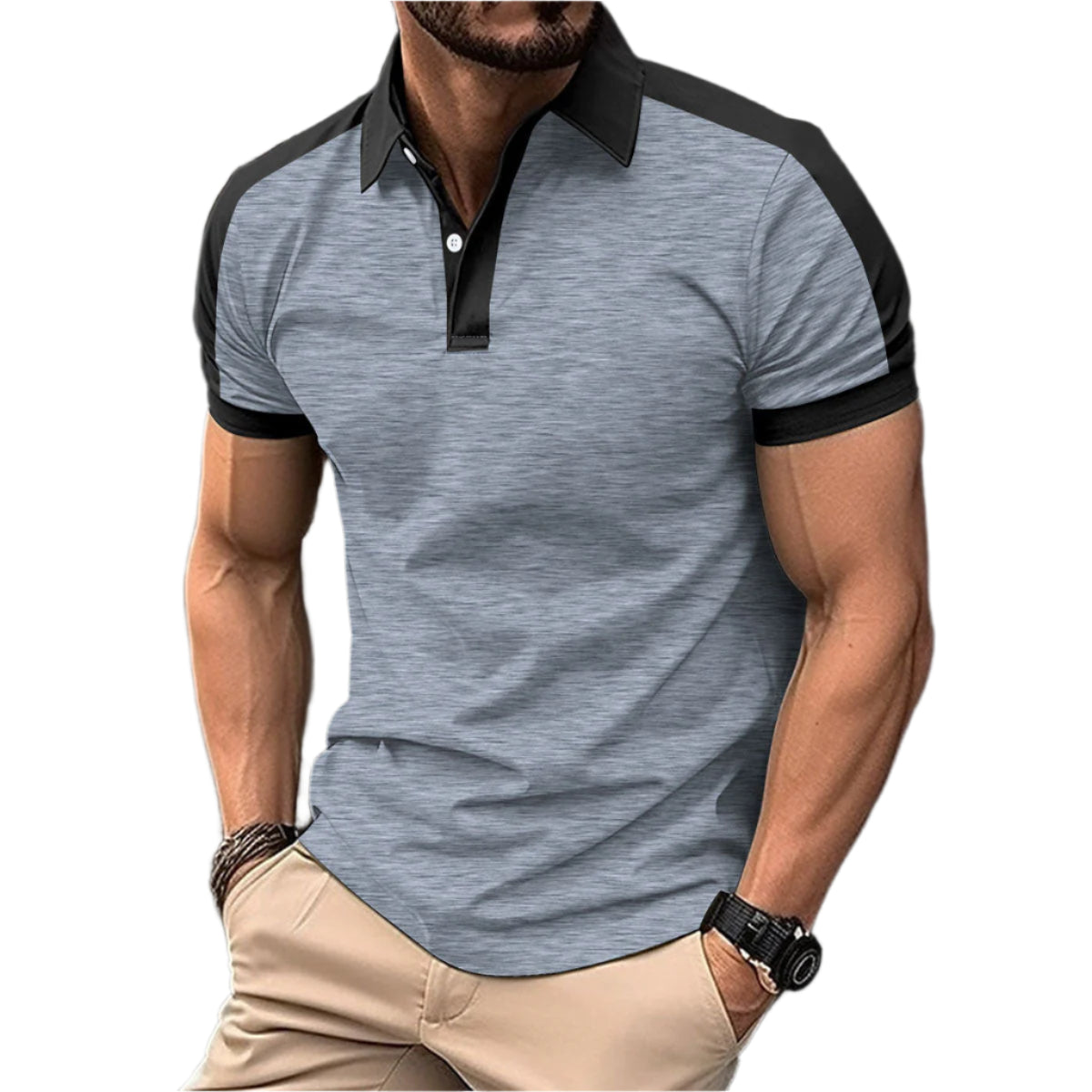 Men's Short Sleeve Business Shirts Casual Polo Shirts - Weriion