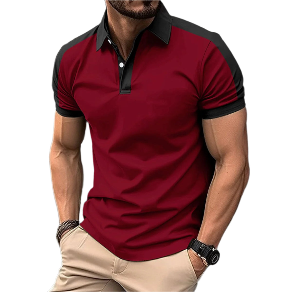 Men's Short Sleeve Business Shirts Casual Polo Shirts - Weriion