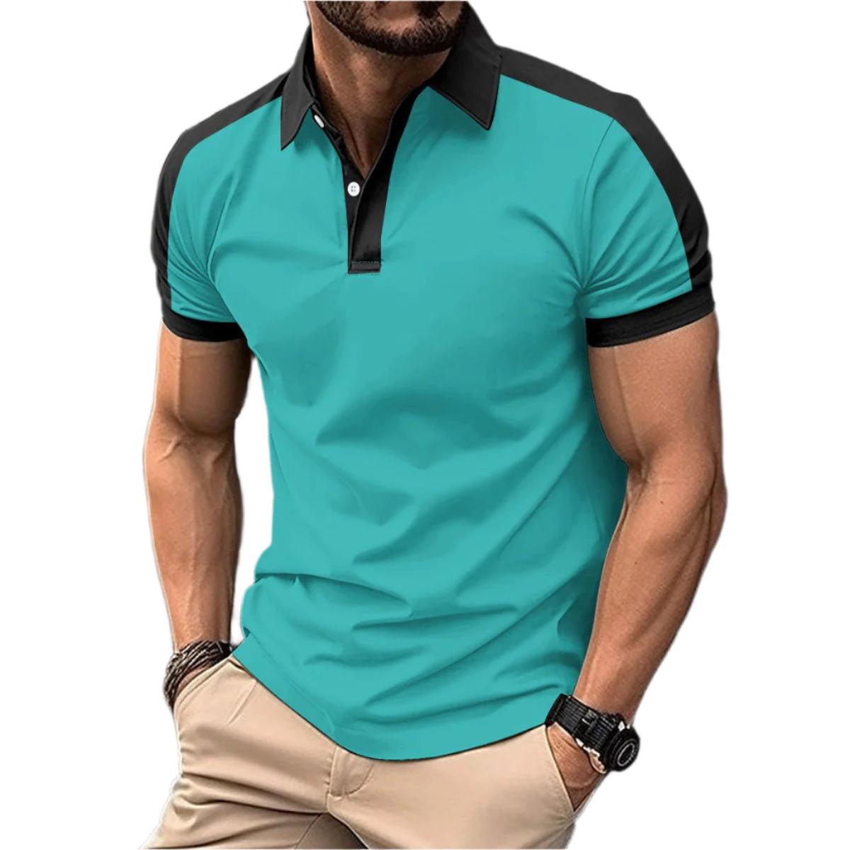 Men's Short Sleeve Business Shirts Casual Polo Shirts - Weriion