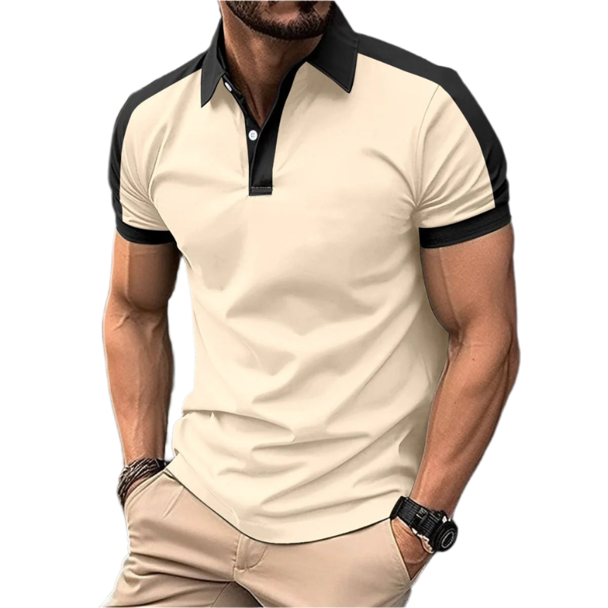 Men's Short Sleeve Business Shirts Casual Polo Shirts - Weriion