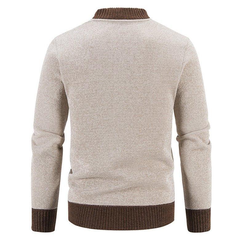 Men's Slim Stand Collar Elk Embroidered Sweater - Weriion