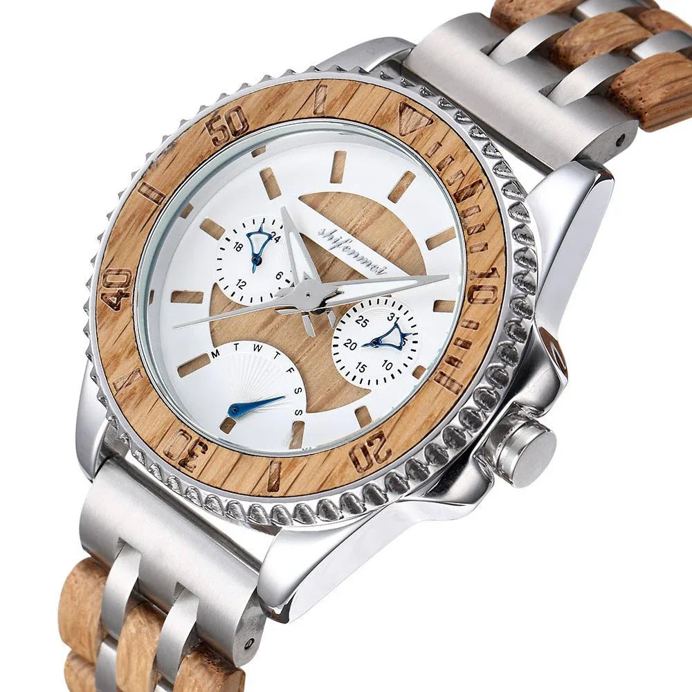 Men's Sports Mechanical Wood Watch - Weriion