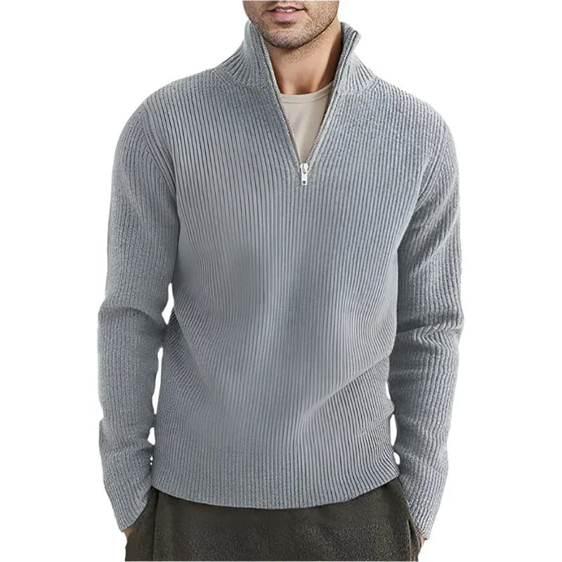 Men's Thickened Warm Zip Collar Sweater - Weriion