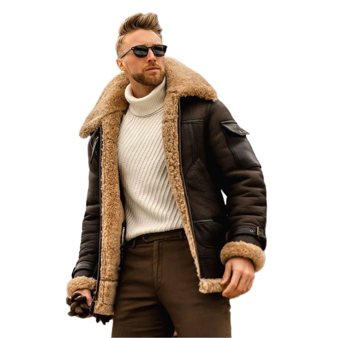 Men's Warm Winter Army Tactical Fleece Jacket With Fur Collar - Weriion