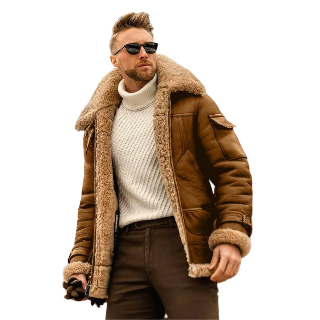 Men's Warm Winter Army Tactical Fleece Jacket With Fur Collar - Weriion