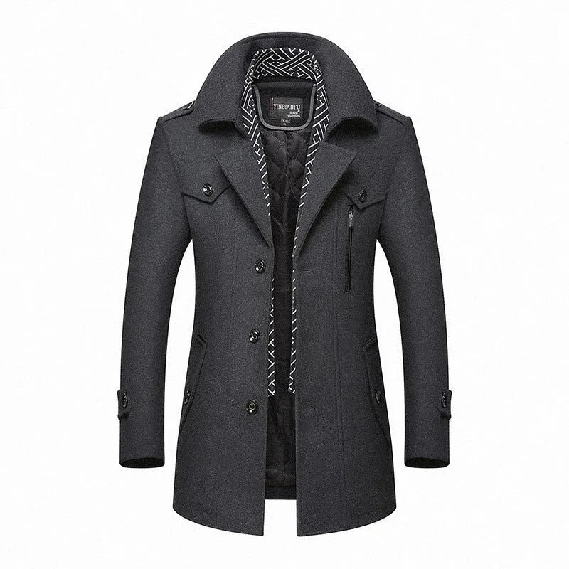 Men's Winter Autumn Dorchester Peacoat Wool Coat - Weriion