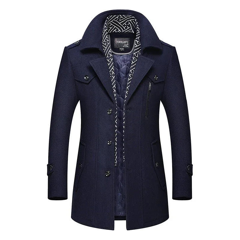 Men's Winter Autumn Dorchester Peacoat Wool Coat - Weriion