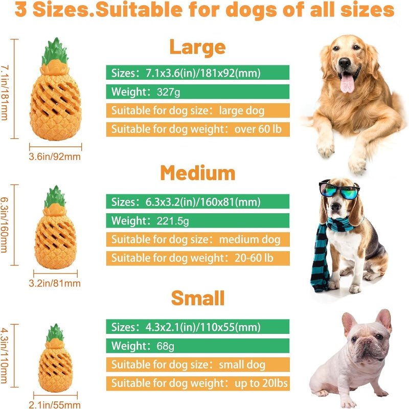Pineapple Dog Chew Toys For Large & Agressive Dog Breeds - Weriion