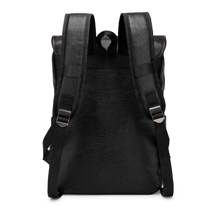 PU Leather Waterproof Student Computer Bag Backpack - Weriion