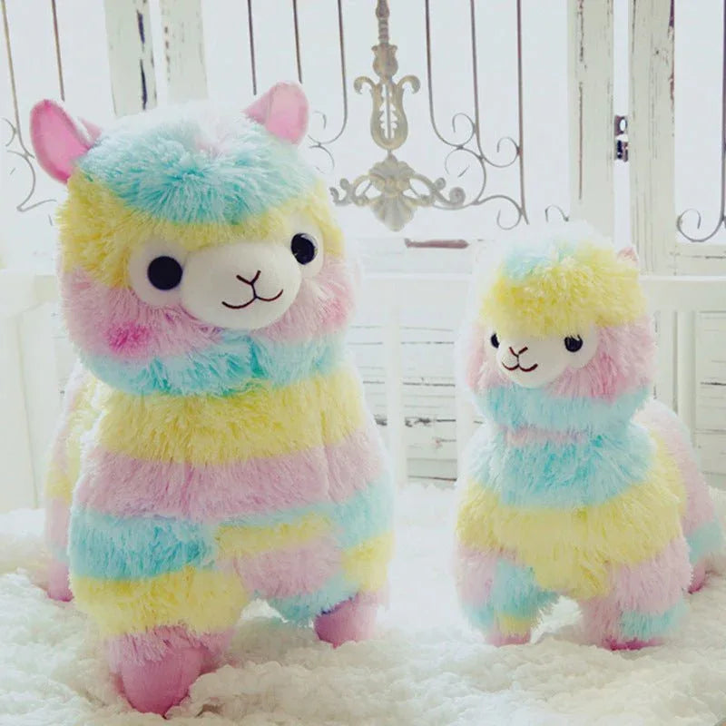 Rainbow Stuffed Animals Alpaca Doll Plush Toys - Weriion