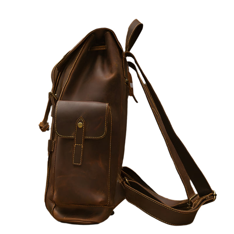 Retro Men's Leather Backpack Casual Bag - Weriion