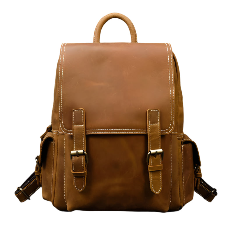 Retro Waterproof Leather Backpack For Men - Weriion