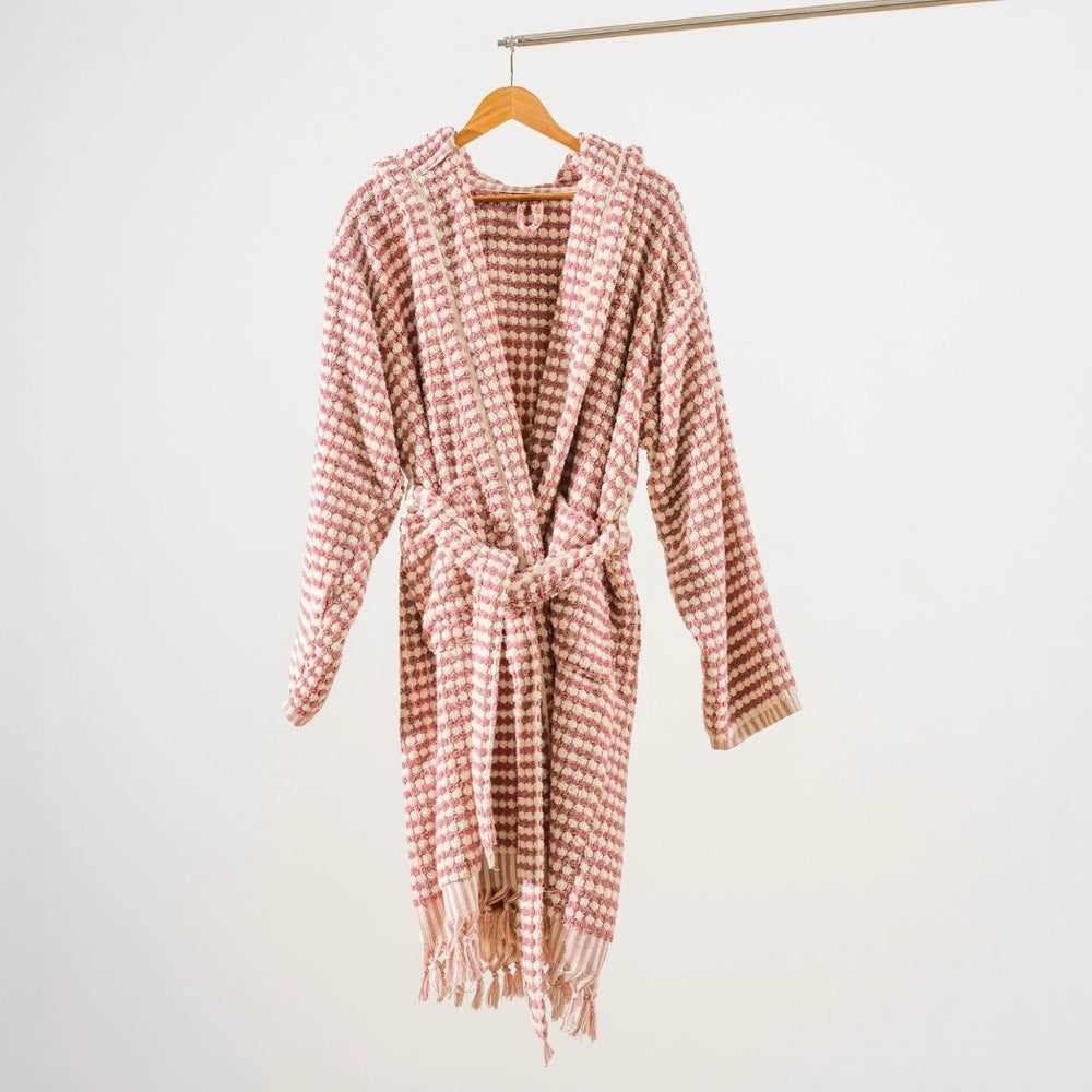 Fluffy And Absorbent Pink Bathrobe Housecoat