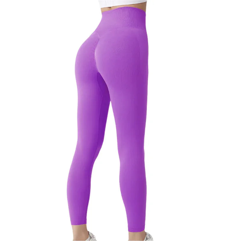 Seamless Leggings Yoga Pants Tummy Control Workout Running Tights For Women - Weriion