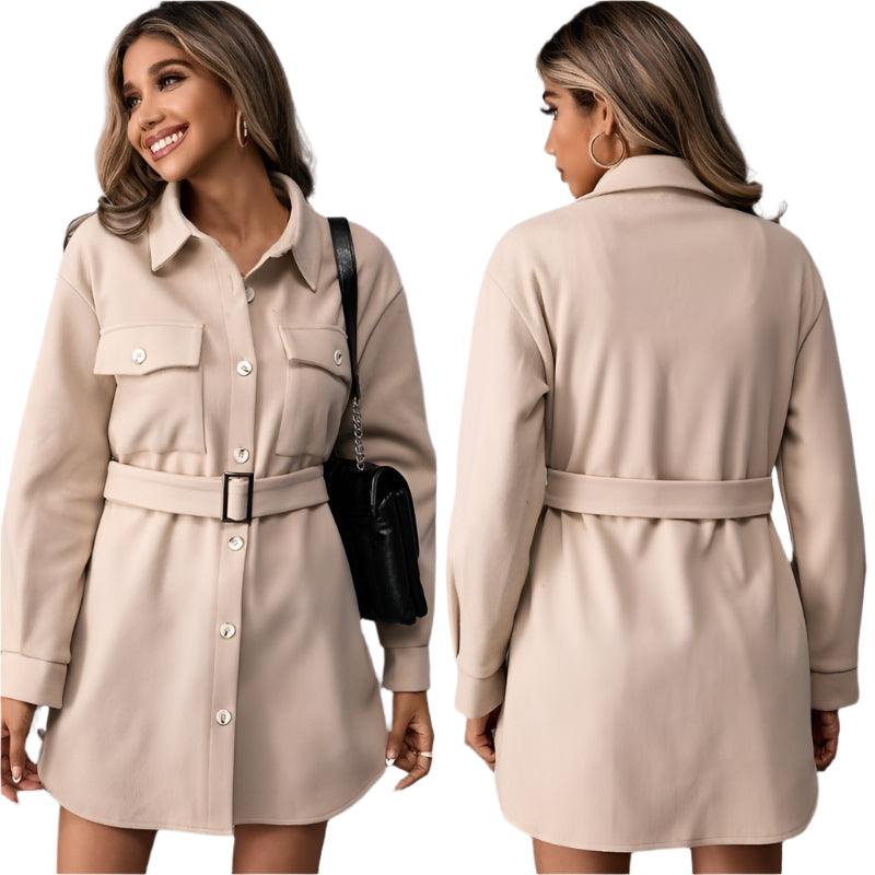 Single - Breasted Long Jacket For Women - Weriion