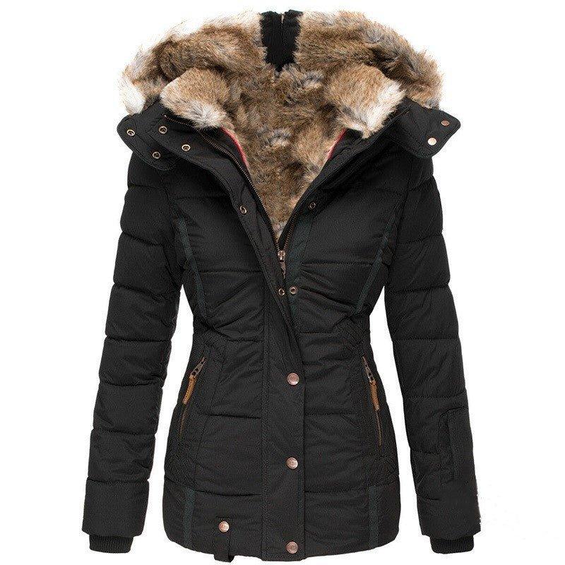 Slim - Fit Warm Hooded Winter Jacket With Fur For Women - Weriion