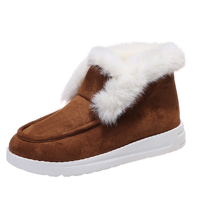 Snow Warm Winter Shoes Plush Fur Ankle Boots For Women - Weriion