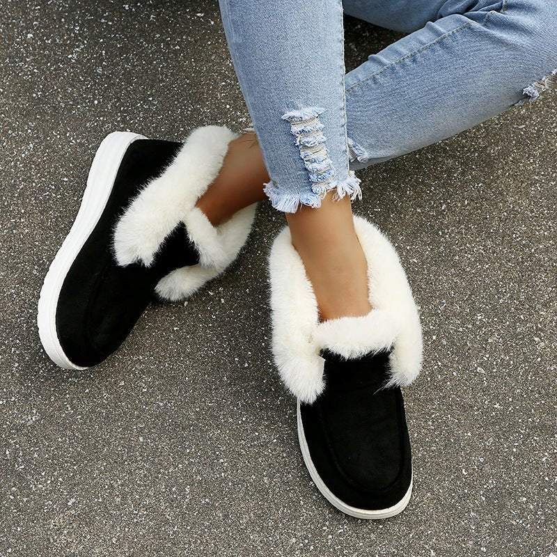 Snow Warm Winter Shoes Plush Fur Ankle Boots For Women - Weriion