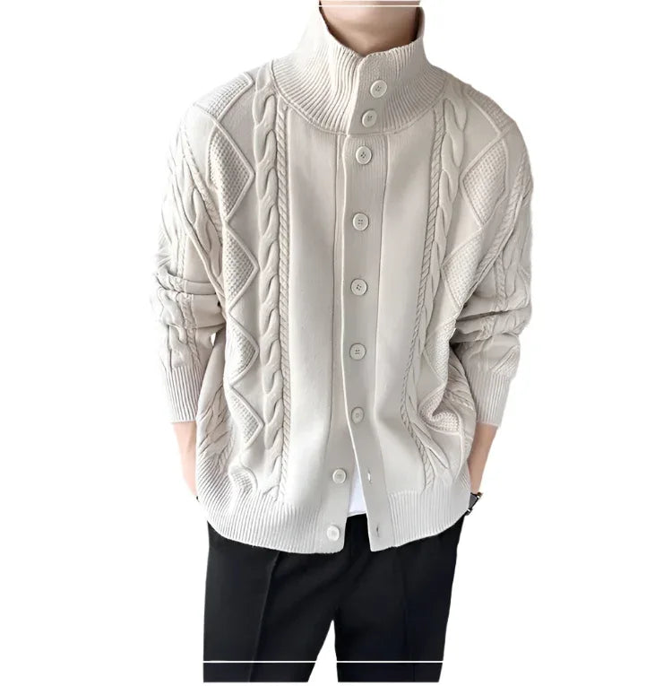 Solid Color Loose Fit Knitted Men's Sweater - Weriion
