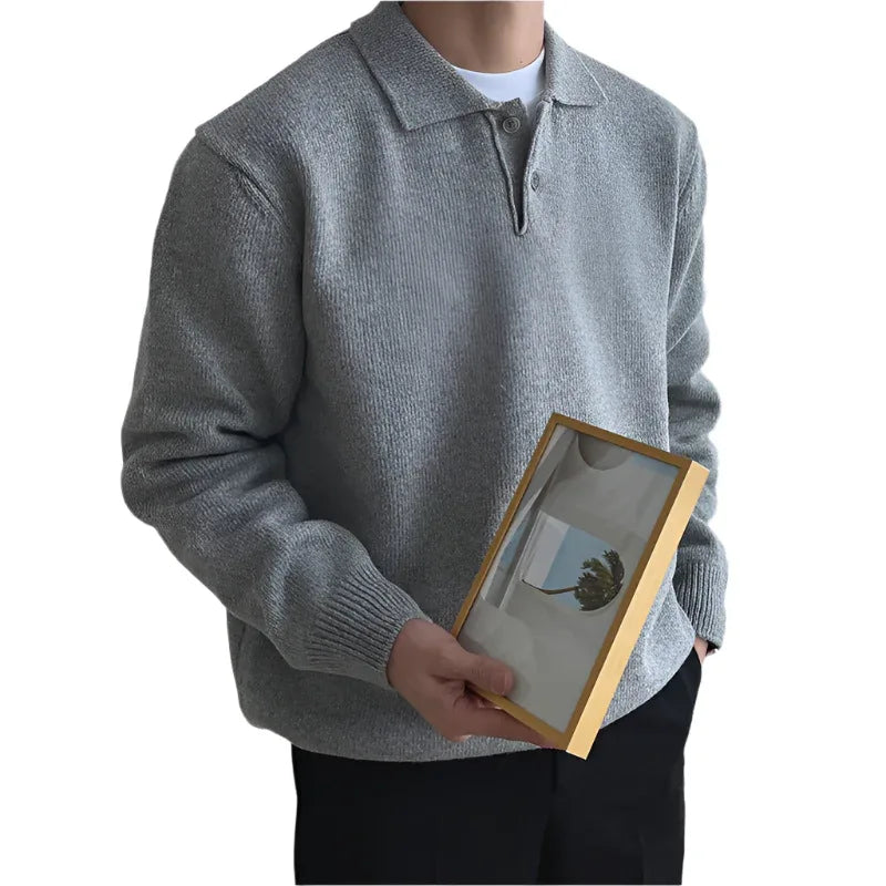 Solid Color Men's Versatile Casual Sweater - Weriion