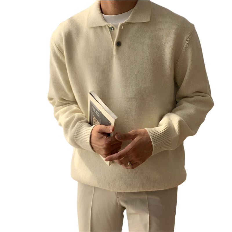 Solid Color Men's Versatile Casual Sweater - Weriion