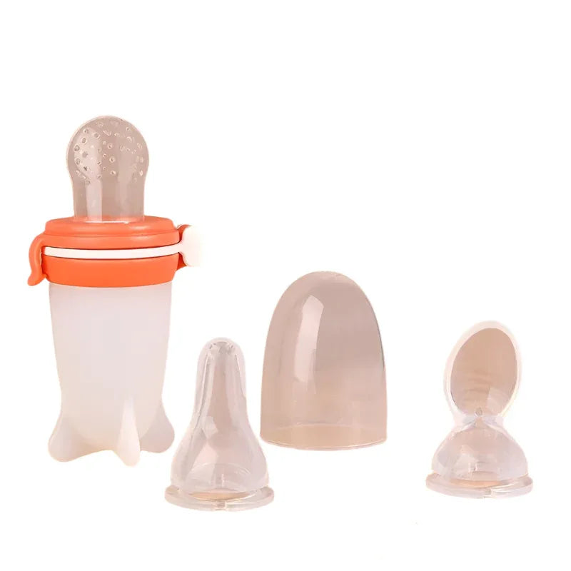 Solid Silicone Squeeze Feeding Milk Bottle - Weriion