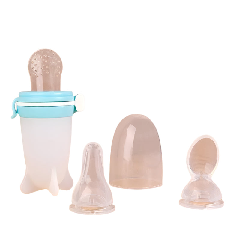 Solid Silicone Squeeze Feeding Milk Bottle - Weriion