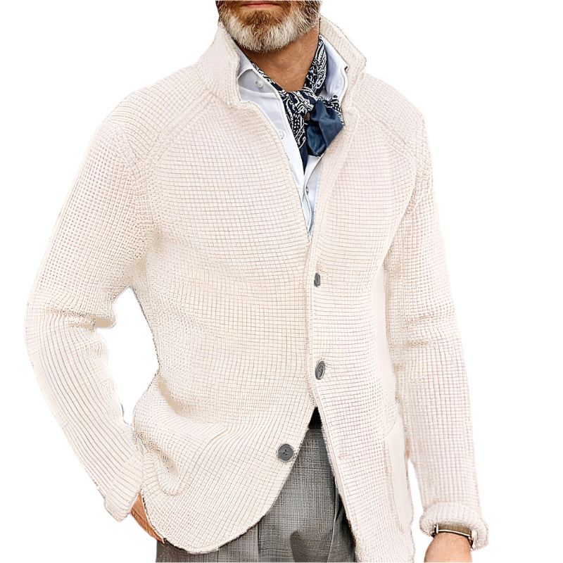 Stand Up Collar Cardigan Men Knitted Sweaters - Weriion