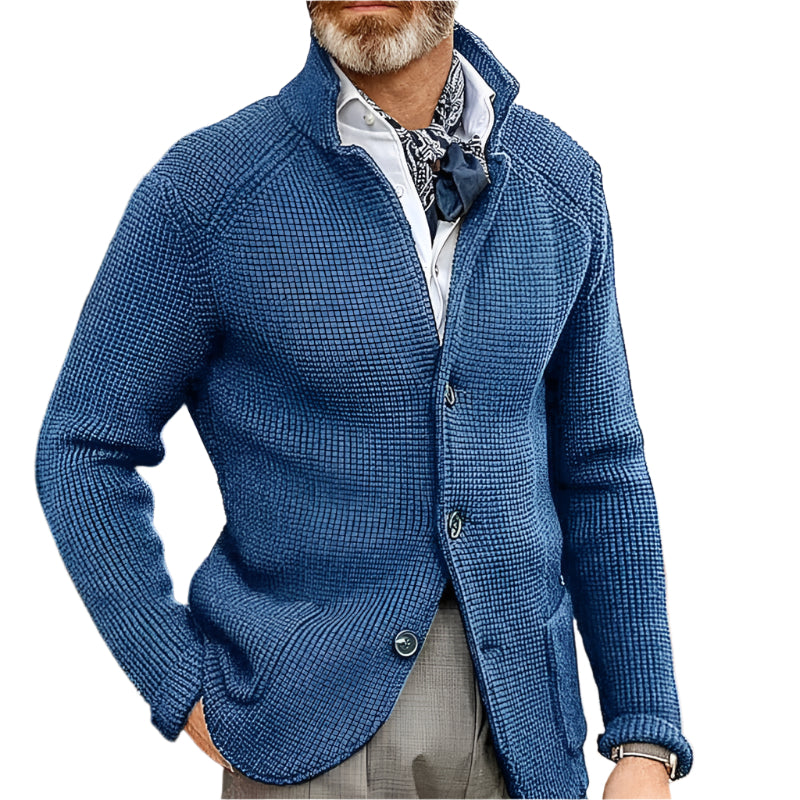 Stand Up Collar Cardigan Men Knitted Sweaters - Weriion