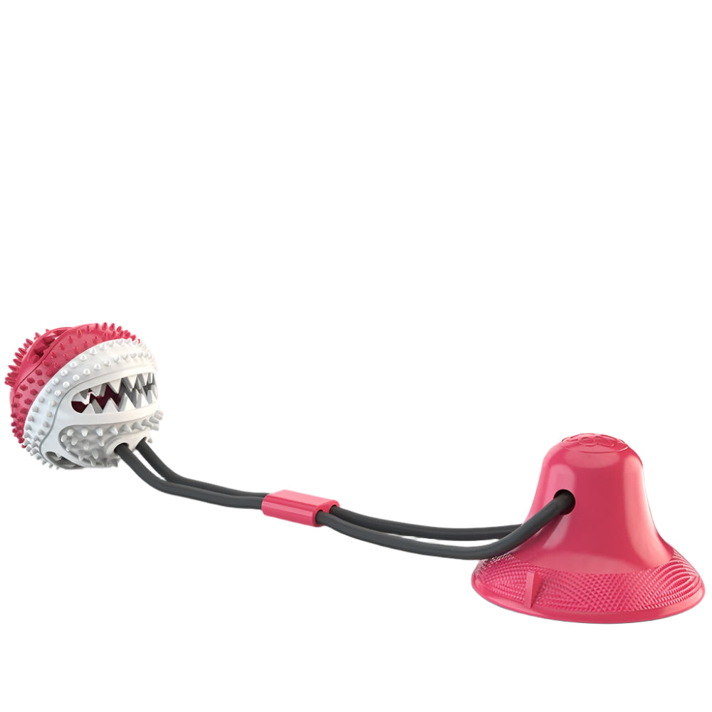Sucker Drawstring Pet Food Dispensing Dog Ball Chew Toys - Weriion
