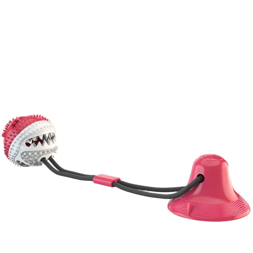 Sucker Drawstring Pet Food Dispensing Dog Ball Chew Toys - Weriion