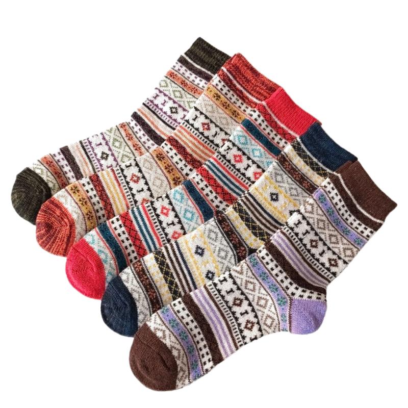 Thick Knitted Winter Wool Socks With Medium Tube - Weriion