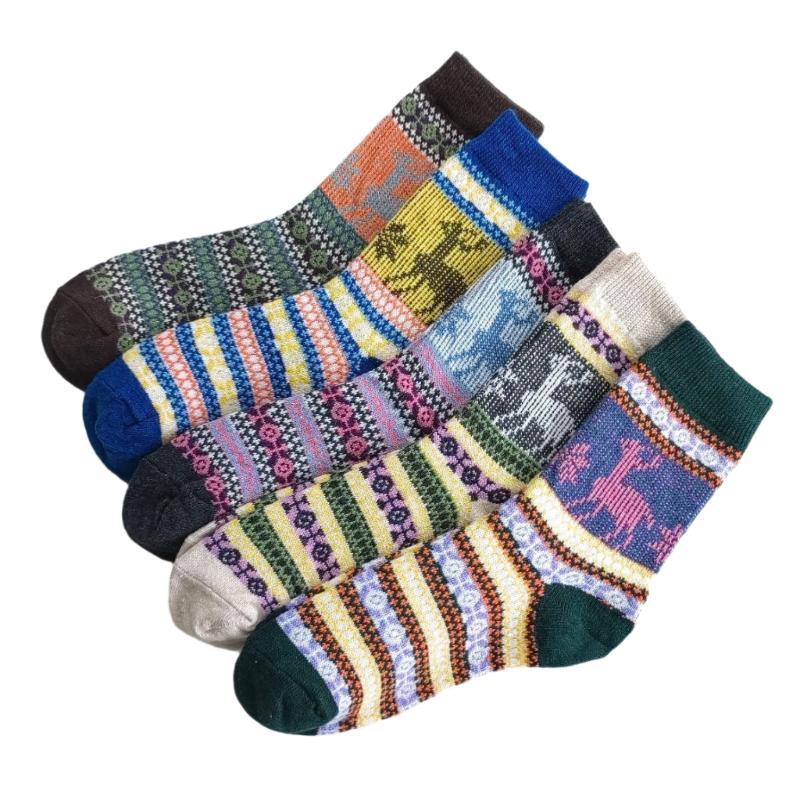 Thick Knitted Winter Wool Socks With Medium Tube - Weriion