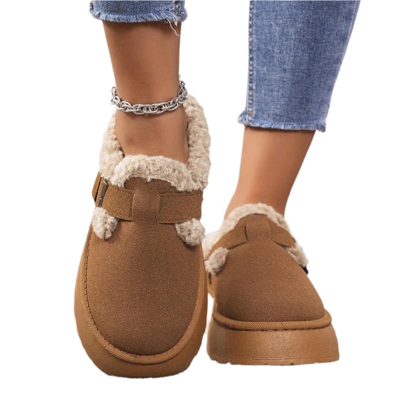Thick - Soled Winter Indoor & Outdoor Women's Slippers With Buckle - Weriion