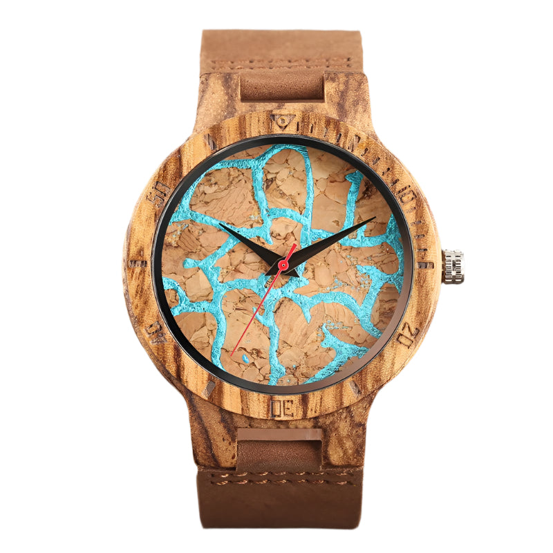 Unisex Wooden Watch With Leather Strap For Men & Women - Weriion