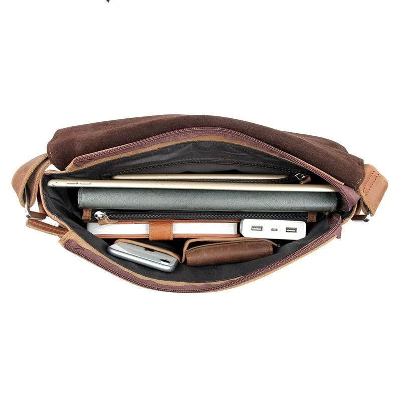 Vintage Leather Crossbody Shoulder Bag For Men - Weriion