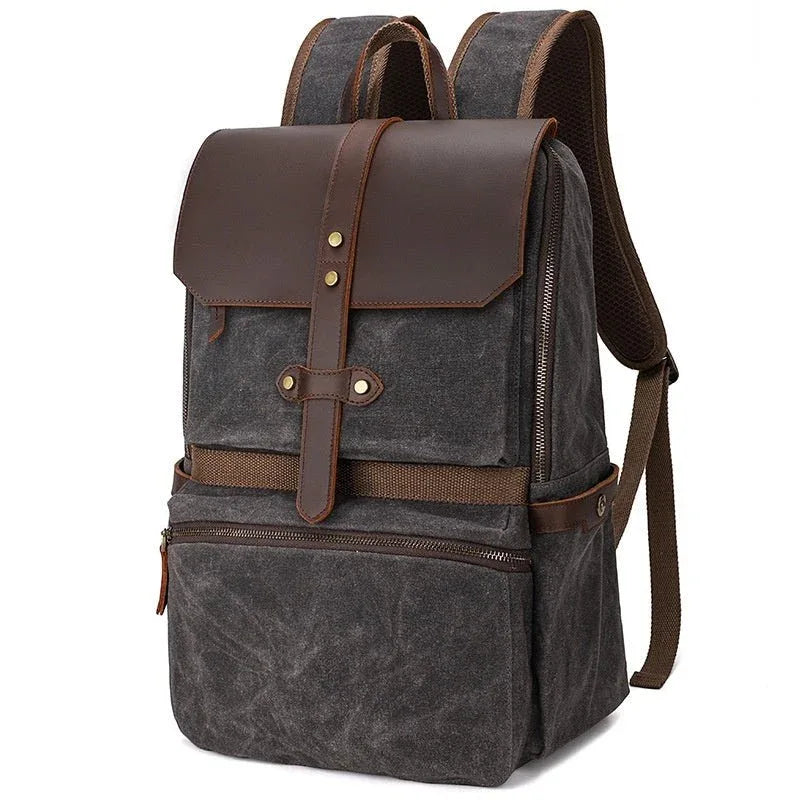 Waterproof Canvas & Leather Unisex Bag Backpack - Weriion