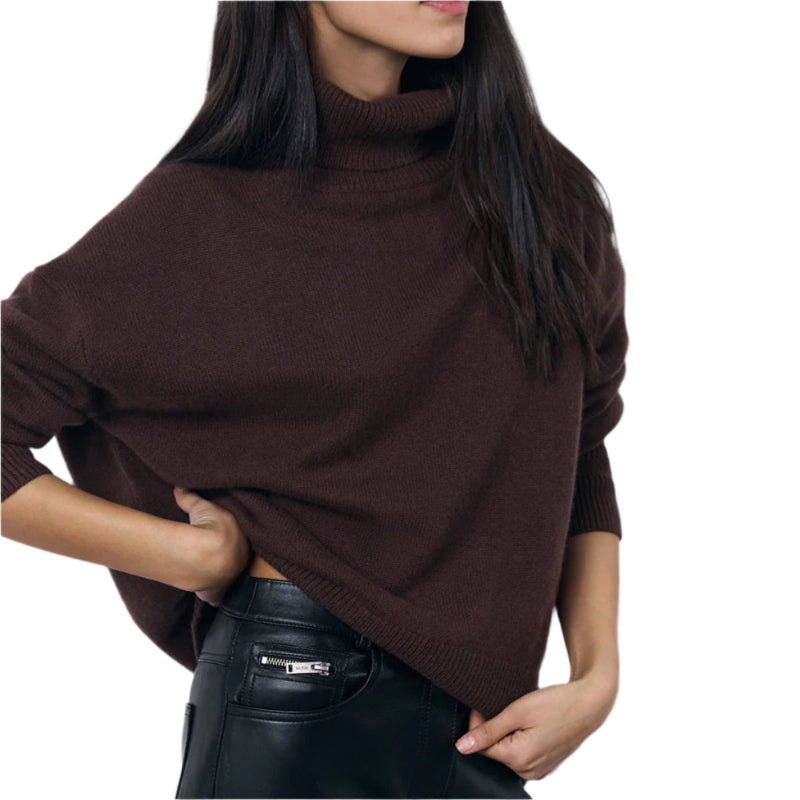 Winter Turtleneck Sweater Fashion Personality Long Sleeve Knitted Top Women's Clothing - Weriion