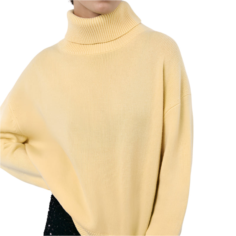 Winter Turtleneck Sweater Fashion Personality Long Sleeve Knitted Top Women's Clothing - Weriion