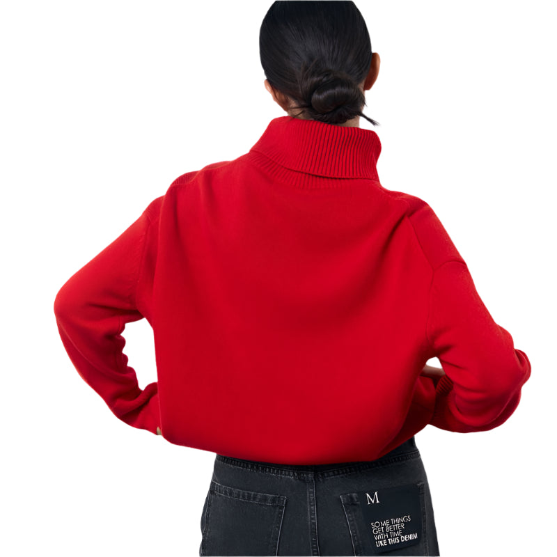 Winter Turtleneck Sweater Fashion Personality Long Sleeve Knitted Top Women's Clothing - Weriion