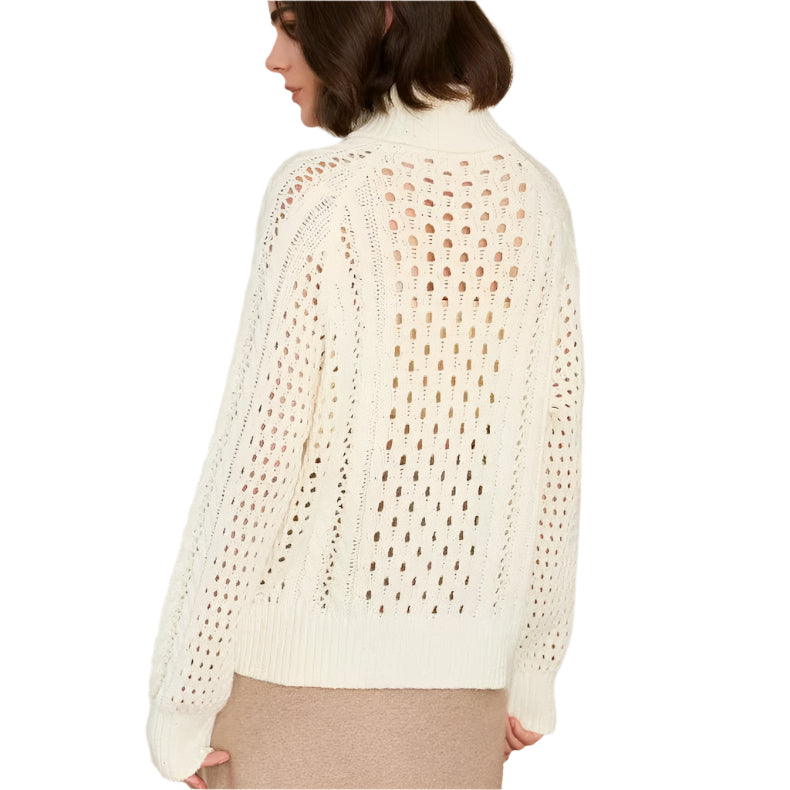 Women's Breathable Turtleneck Merino Wool Sweater - Weriion