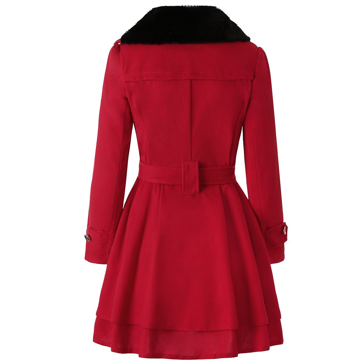 Women's Clothing Slim - Fit Mid - Length Double - Breasted Padded Polyester Coat - Weriion